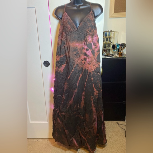 Upcycled Dresses & Skirts - GAP Acid Wash Brown & Pink Cotton Sundress Size 16